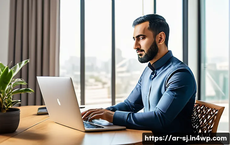 홈 오피스에서의 운동과 스트레칭 루틴 - A professional Arabic man in his early 30s wearing modest office attire and seated at a modern home ...