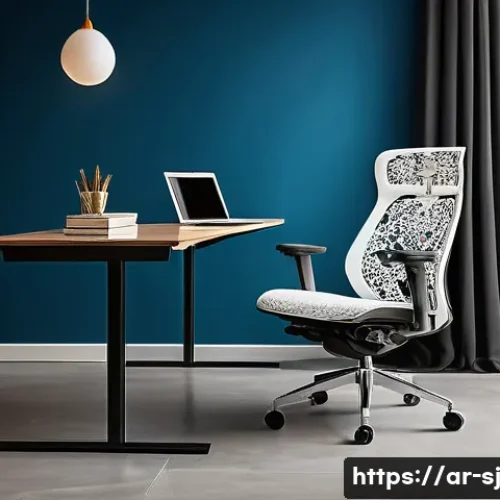 인체공학적 의자와 일반 의자의 차이 - A modern ergonomic office chair designed with advanced anatomical support features, showing a seated...
